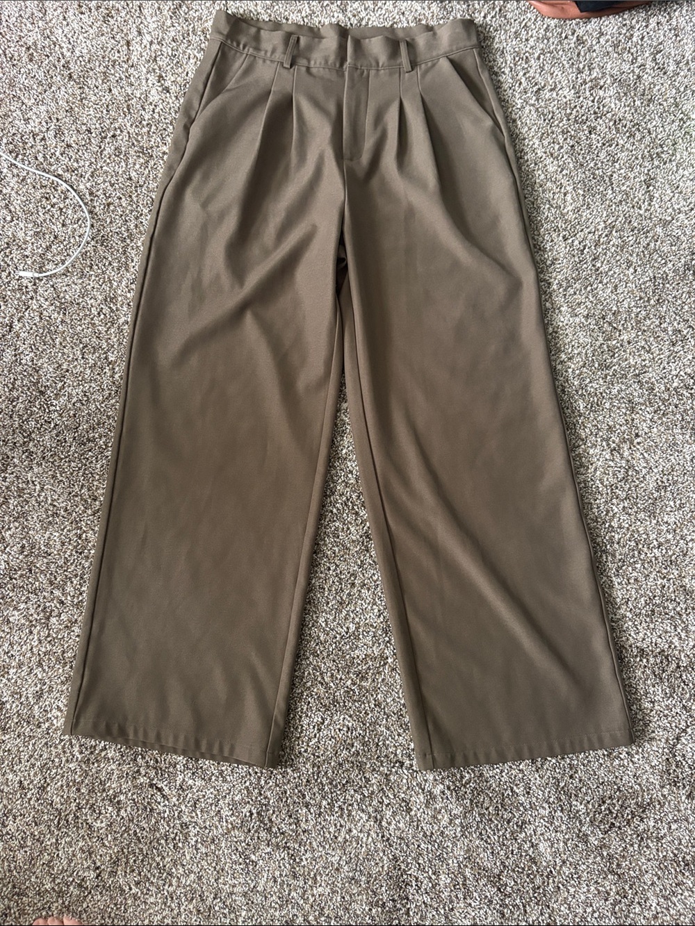 Women’s  Wide-Leg Dress Pants in Olive Brown Nimin